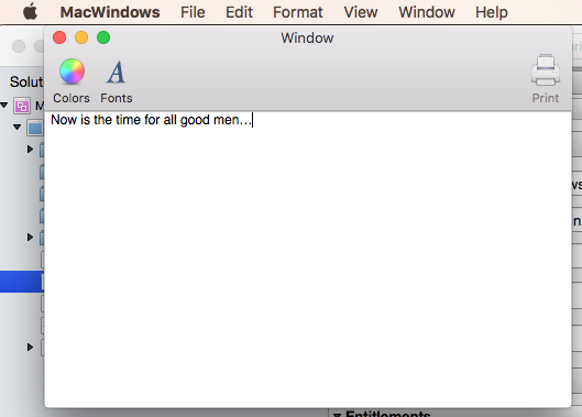 An example window running