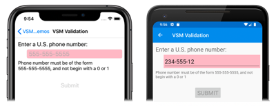 VSM Validation: Invalid State