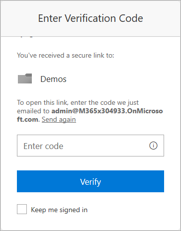 Enter Verification Code screen
