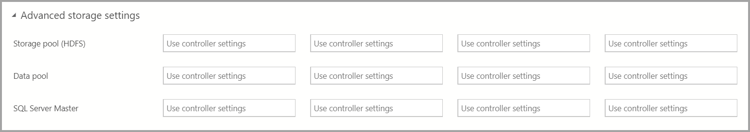 Advanced storage settings