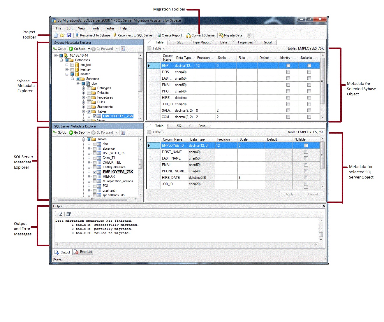 SSMA for SAP ASE User Interface SSMA for SAP ASE User Interface