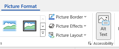 Screenshot of the Picture Format ribbon in Word.