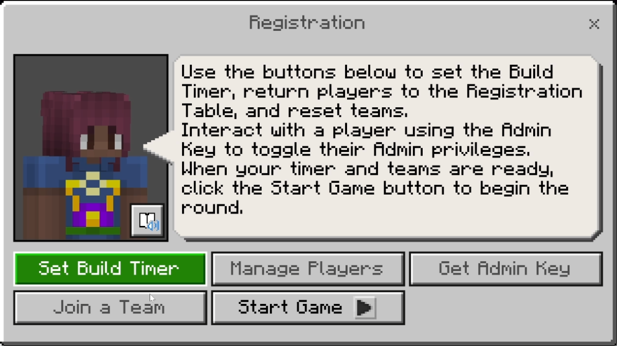 Screenshot of Minecraft Education dialog box discussing how to set the build timer.
