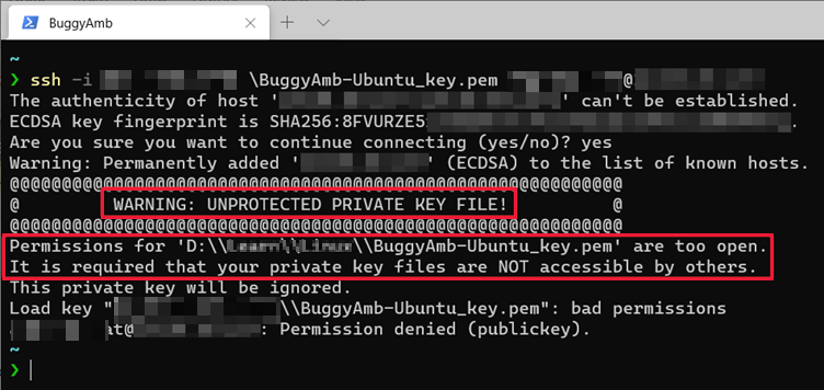 Screenshot of additional warning message.