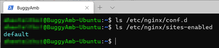 Screenshot of conf command.