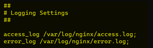 Screenshot of log information.