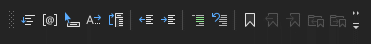 Screenshot of the Text Editor toolbar in Visual Studio 2022.