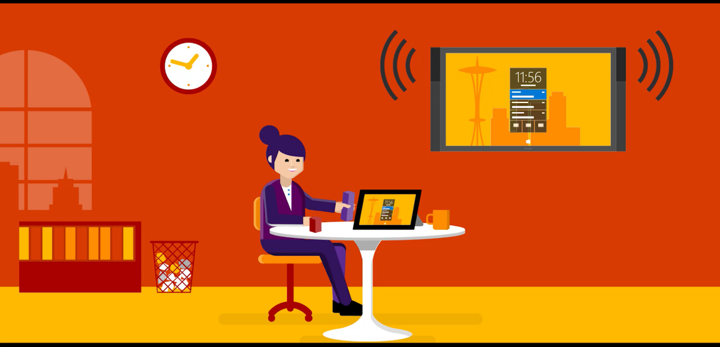 Image of a user projecting to a screen Graphic of a user projecting to a screen