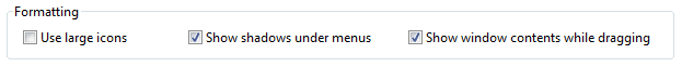 screen shot of check boxes aligned horizontally