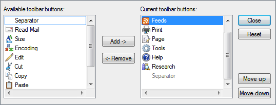 screen shot of right and left arrow buttons