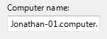 screen shot of a computer name text box