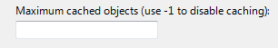 screen shot of label: use -1 to disable caching