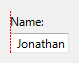 screen shot of left-aligned label above text box