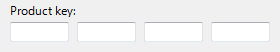 Screen shot of a Product key text box