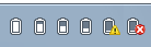 screen shot of six icons showing battery status