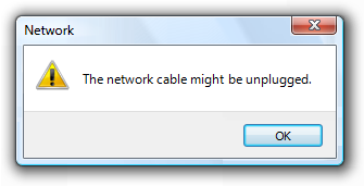 screen shot of cable might be unplugged warning