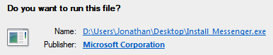 screen shot of do you want to run this file?