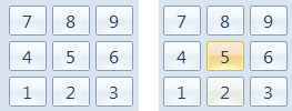 figure of numeric keypad with a key highlighted