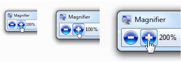 screen shot of three sizes of magnifier