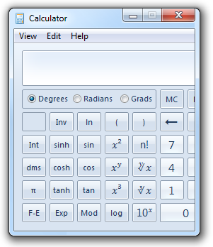 screen shot of truncated calculator