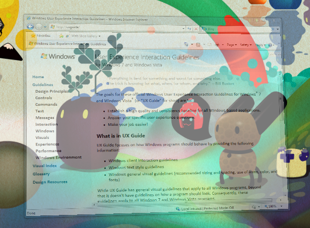 screen shot of faded program frame over desktop