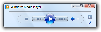 screen shot of centered media player buttons