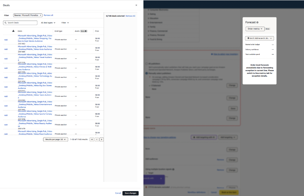 Screenshot that illustrates how to select your deals.
