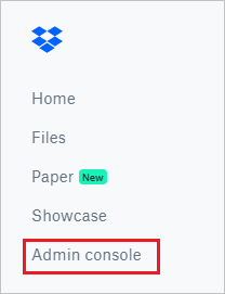 Configure single sign-on Screenshot that shows "Admin console" selected.