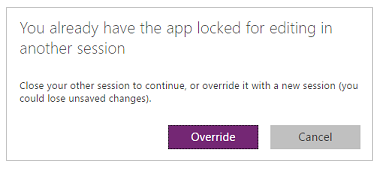 App already open for editing by same user App already open for editing by same user.