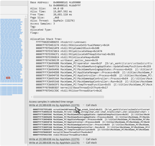 Hyperlinks navigate to the Timeline at the point in time the access occured