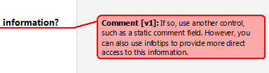 screen shot of comment balloon