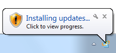 screen shot of message: 'click to view progress'