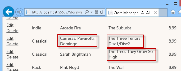 Browsing the list of Albums with not truncated text Browsing the list of Albums with not truncated text