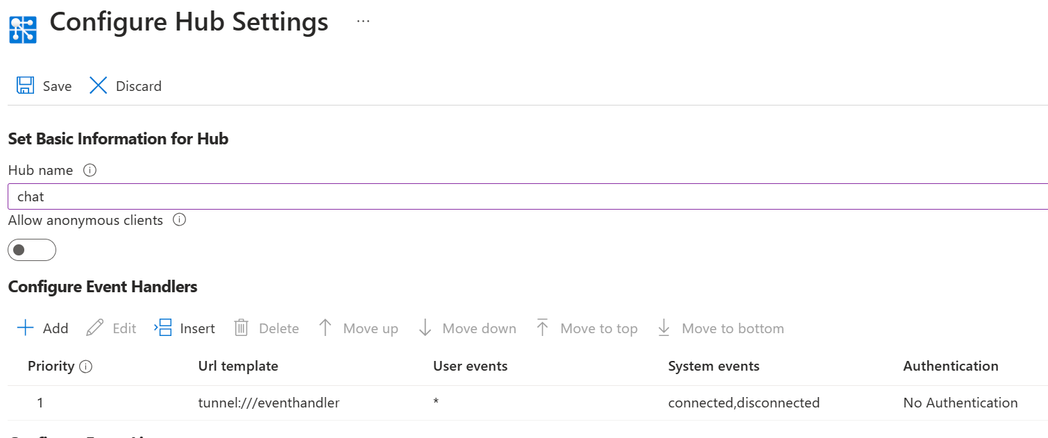 Screenshot of setting the upstream URL in hub settings.