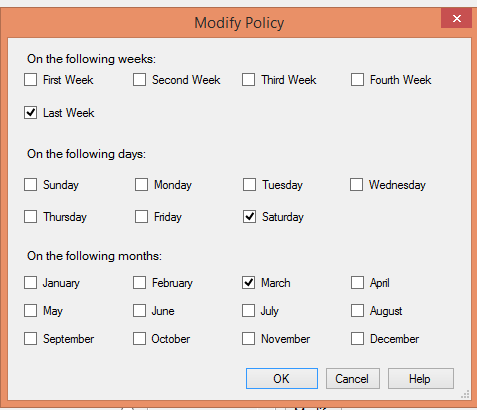 Screenshot shows the Modify Policy blade.