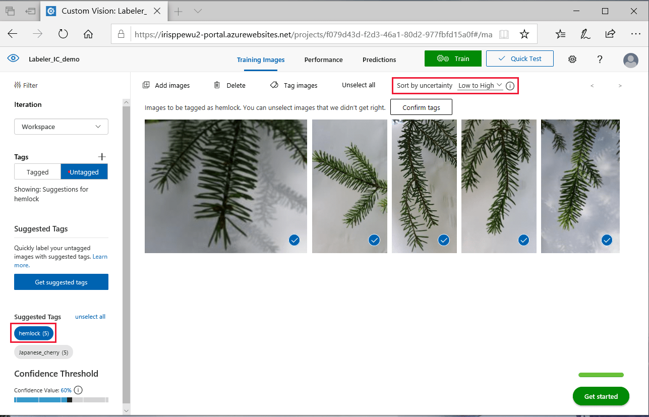 Suggested tags are displayed in batch mode for IC with filters.