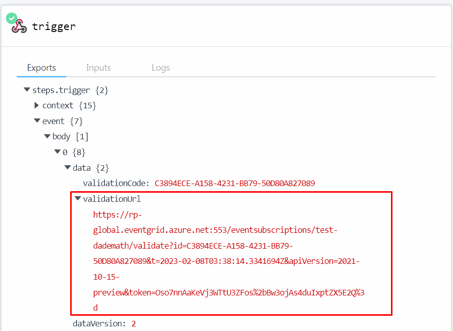 Screenshot showing event in RequestBin.