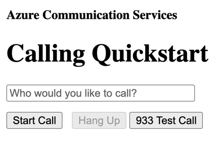Screenshot of a completed JavaScript calling application.