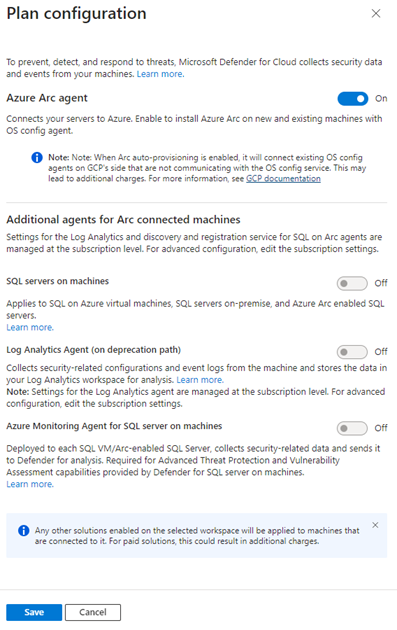 Screenshot that shows the toggles for the Defender for Databases plan.