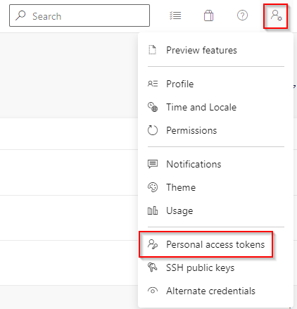 Screenshot showing how to create a personal access token