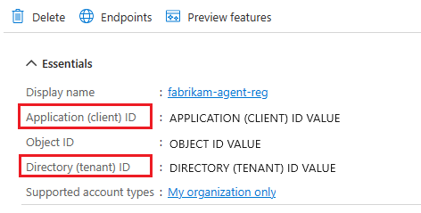 Screenshot of application IDs.