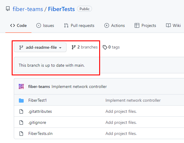 Screenshot of your new branch files on the main page of a GitHub repo.