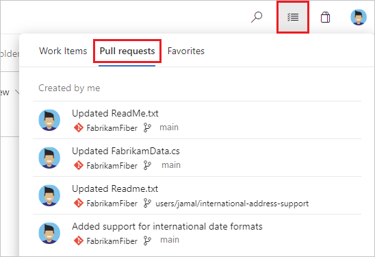 Screenshot of viewing all your pull requests.