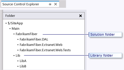 Diagram that shows a Library folder within the main parent folder.