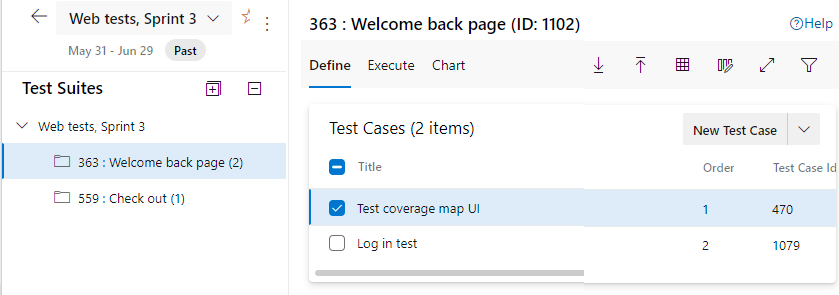 Screenshot showing Copied test plan, browser view.