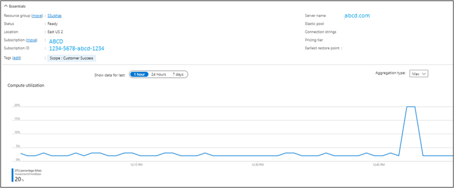 Screenshot showing compute utilization graph.