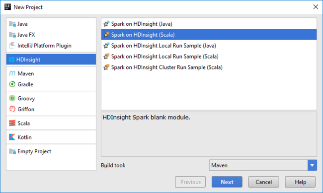 Select the new project template in IntelliJ IDEA.