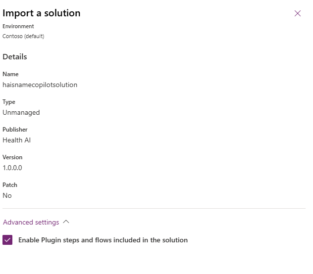 A screenshot of the import copilot page on the power platform page
