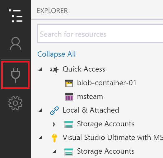 Connect to Azure storage option