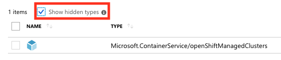 Screenshot of the hidden type checkbox in the portal.